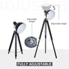 HOMCOM Livingroom Tripod Floor Lamp Lighting Vintage Studio Dome Shade Retro
