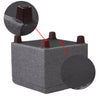 Footstool Ottoman with Lift Up Storage Box Pouffe Folding Linen Padded Footrest