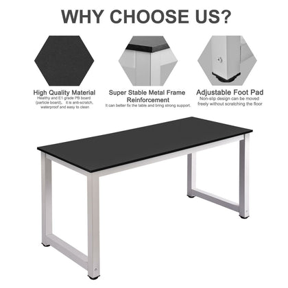 PC Computer Desk Writing Study Table Office Home Workstation Wooden Metal UK