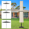 Mondeer 2.7M/3M Garden Parasol Tilt Sun Shade Umbrella 32 LED Light Hand Crank