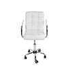 Cushioned Computer Office Desk Chair Chrome Legs Lift Swivel PU Leather Chair UK