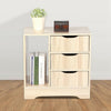 Wood Bedside Table Cabinet Furniture Storage Drawers Nightstand Side Standing