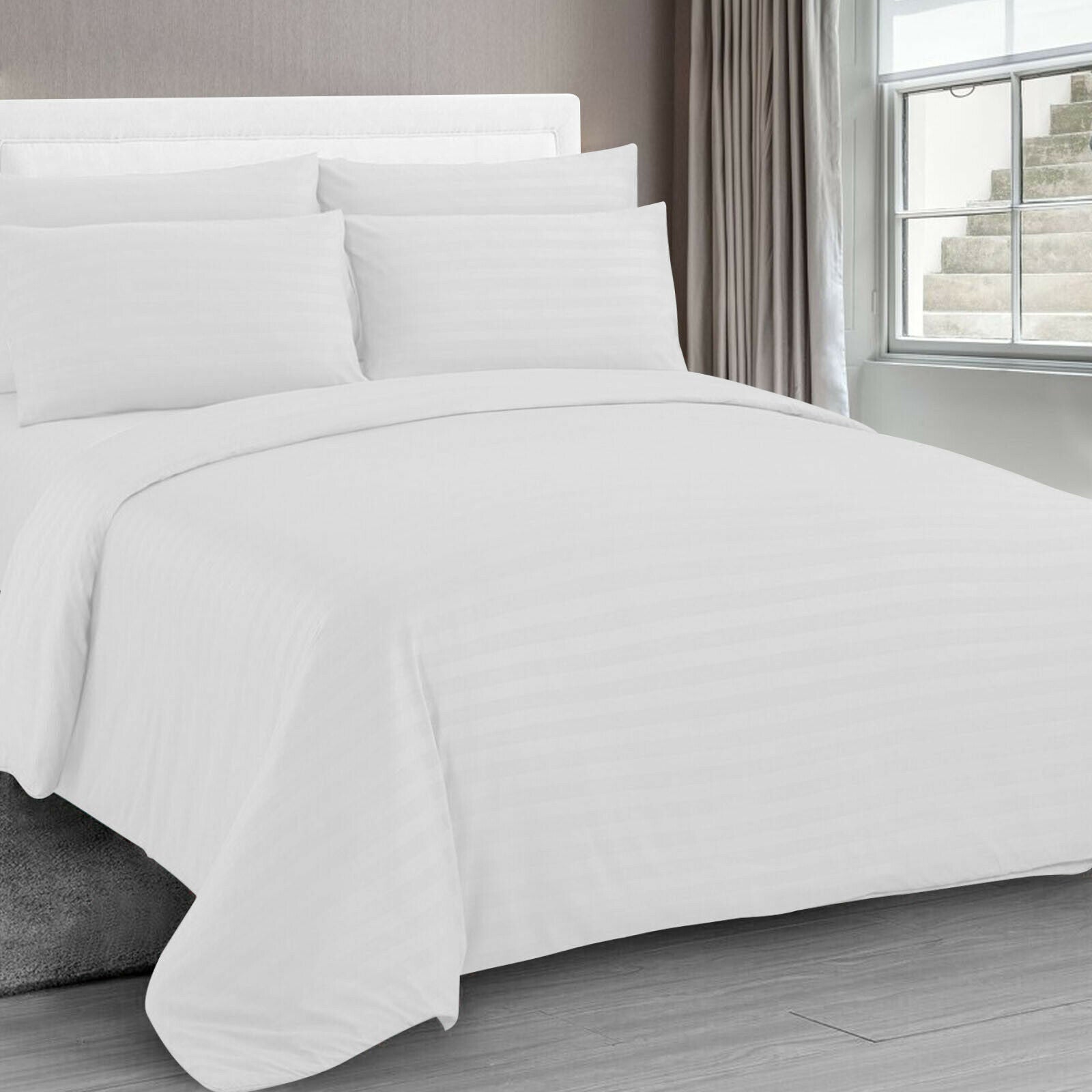 Satin Striped Duvet Quilt Cover Pillowcase/s Bedding Bed Linen Set Double