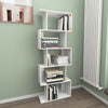 5 Tiers White Display Book shelf S Shaped Shelves Corner Storage Free Stand Unit