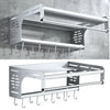 Microwave Oven Rack Wall Mounted 2 Tiers Storage Shelf Organizer Kitchen Holder