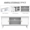 TV Stand High Gloss Unit Corner Table Storage Display Shelves With Drawer White