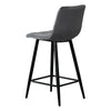 2/4/6 Modern Grey Breakfast Bar Stools Velvet Padded Seat Metal Legs Kitchen Pub