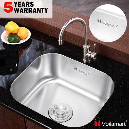 Commercial Stainless Steel Single Bowl Kitchen Sink Laundry Under/Top Mount