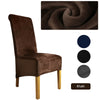 Velvet Dining Chair Seats Covers Large Size Stretch Plush Slipcovers Protectors