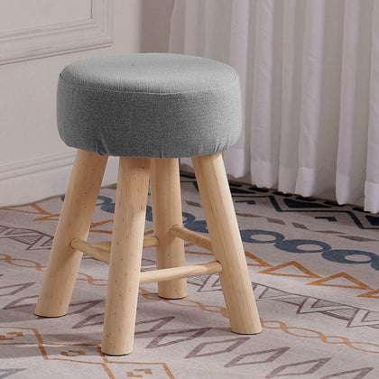 40CM-Tall Round Footstool Dressing Table Chair Vanity Stool Bedroom Pouffe Chair