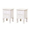 A Pair of Wooden Bedside Tables Night Stand Cabinet Storage With 2 Drawers UK