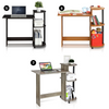 Compact Computer Desk Wooden Shelves Home Office Study Workstation Table