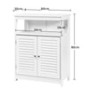 Bathroom Floor Cabinet Floor Standing Storage Cupboard w/2 Shutter Door Wooden