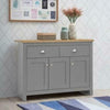 Sideboard Cabinet Furniture Storage Grey or Cream Cupboard 3 Doors 2 Drawers
