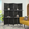4-Panel Room Divider 180cm Folding Privacy Screen W/ 2 Removable Display Shelves