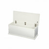 NEW! White Wooden Storage Chest Ottoman Blanket Box Toy Chest Trunk