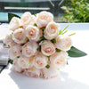 18 Heads Silk Rose Artificial Fake Flower Bouquet Bride Wedding Party Home Decor