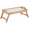 Bamboo Wooden Breakfast Food Serving Lap Tray Over Bed Table With Folding Legs