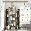13-Shelf Industrial Bookcase Tree-Shaped Side Storage Bookshelf Display Rack