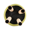 Fabric Ottoman Wooden Footstool Foot Stool Rest Pouffe Seat Cotton Linen Green