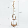 Coat Stand Clothes Wooden Storage Shelves Hats Freestanding Hallway Bedroom