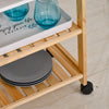 4-Tier Moving Kitchen Storage Trolley Cart w/ Tray Shelves 4 Wheels Home