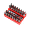 33PC SECURITY BIT SCREWDRIVER TOOL HOLDER TORX STAR HEX 60MM SPANNER SCREWS SET