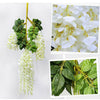 1X Artificial Wisteria Garden Hanging Garland Flower Plant Vine Wedding White