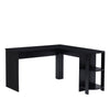 CLIPOP Black L Shaped Computer Desk Corner PC Table Workstation Office Shelf