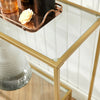 Mid-Century Modern Console Table Luxury Gold Glass Metal Hall Side Large Shelf
