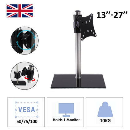 Single Computer Monitors Arm Mount Desk Stand 13-27”Screen TV Bracket Mount Tilt