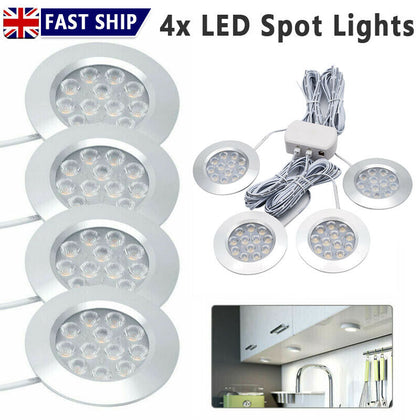 4x 12V Interior LED Spot Lights For VW T4 T5 Camper Van Caravan Motorhome Light