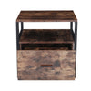 Industrial Bedside Table Cabinet Wooden Nightstand Storage Unit Drawer Bedroom