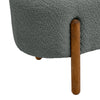 Curly Velvet Faux Fur Bench Padded Footstool Entryway Seat with Wooden Legs