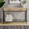 2 Drawer Storage Console Table With Glass Shelf Side Table Hallway Furniture
