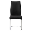 2pcs Chrome Faux Leather Deep Foam Padded Dining Chairs Seats Metal Legs