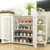 Modern Shoe Storage Cabinet 2 Doors Footwear Stand Rack Unit Cupboard White