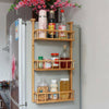 Bamboo Wooden Refrigerator Rack Wall Hanging Shelf Kitchen Storage Free Standing