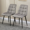 Set of 2 Velvet Dining Chairs Soft Padded Seat Metal Legs Modern Office Kitchen