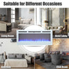 36 40 50 60" Electric Fireplace 12 Color LED Insert/Wall Mounted Heater Timer UK