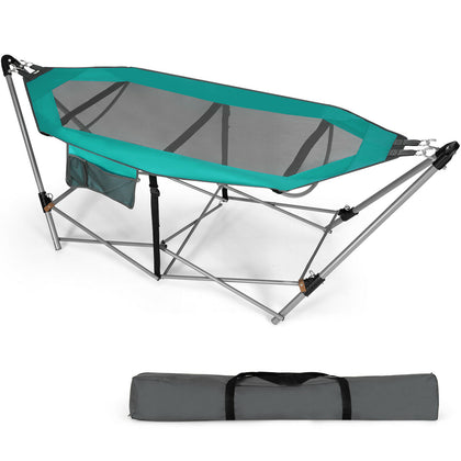 Portable Folding Hammock Outdoor Garden Swing Chair Seat W/ Stand-Folds Camping