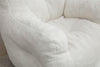 Cord Beanbag Sofa with Tufted Memory Foam filling Bean Bag Chair Armchair White