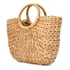 Women Summer Straw Flower Woven Casual Handbag Shoulder Tote Beach Bag