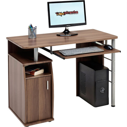 Computer Desk with Cupboard and Shelves for Home Office - Piranha Elver PC 1w