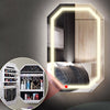 Jewelry Cabinet Wall Door Hanging Jewellery Box Storage With Mirror LED Light Up