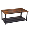 40'' Coffee Table Rustic Wood Rectangular Table w/Storage Shelf for Living Room