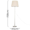 MiniSun Floor Lamp - Modern Brushed Chrome Metal Light Large Shades LED Bulb A+