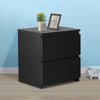 Modern Bedside Table Cabinet with 2 Drawers Nightstand Bedroom White Black NEW