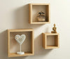 Cali Modern Set of 3 Floating Wall Shelves Display Cube Shelf White Black Oak