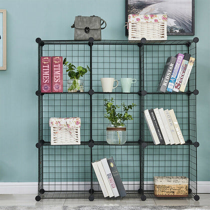 9 Cube DIY Metal Wire Storage Organizer Cupboard Shelf Bookcae Display Unit Home
